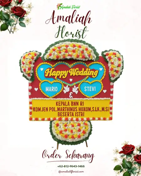 Papan Bunga Pernikahan Balong Gede